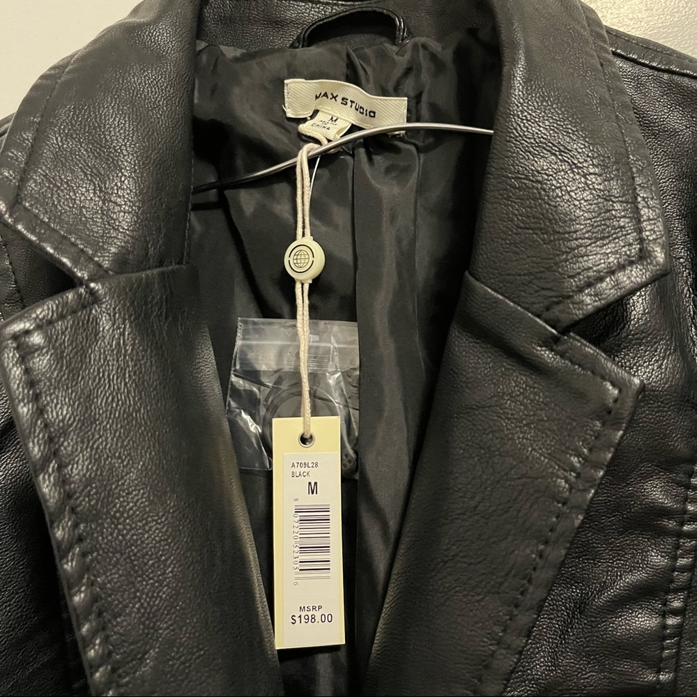 Max Studio Women's Long Leatherette Jacket - Picture 7 of 9